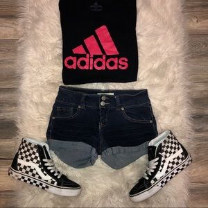 Adidas 3 Stripe Red & Black Shirt